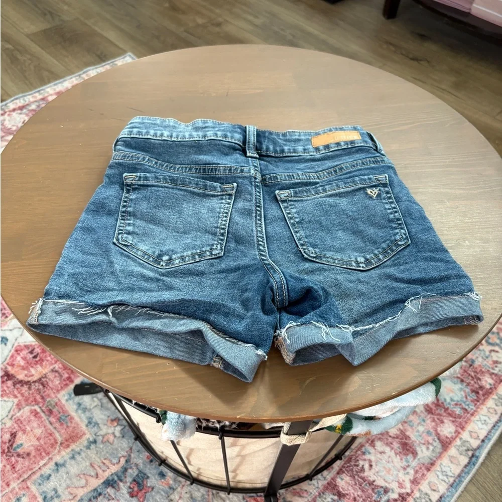 Justice Blue Denim Shorts with‎ Frayed Hem Distressed Summer Beach